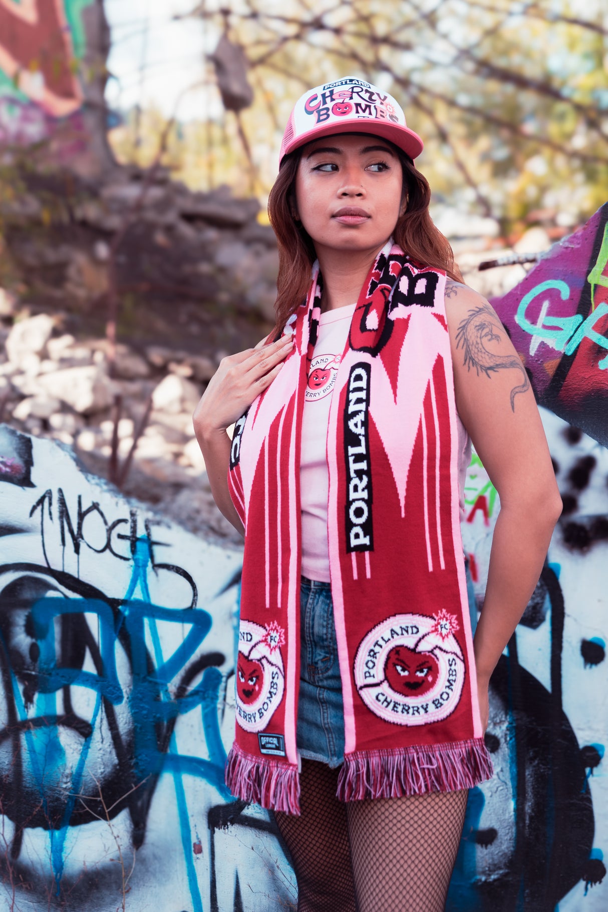 Cherry Bombs FC Inaugural Scarf