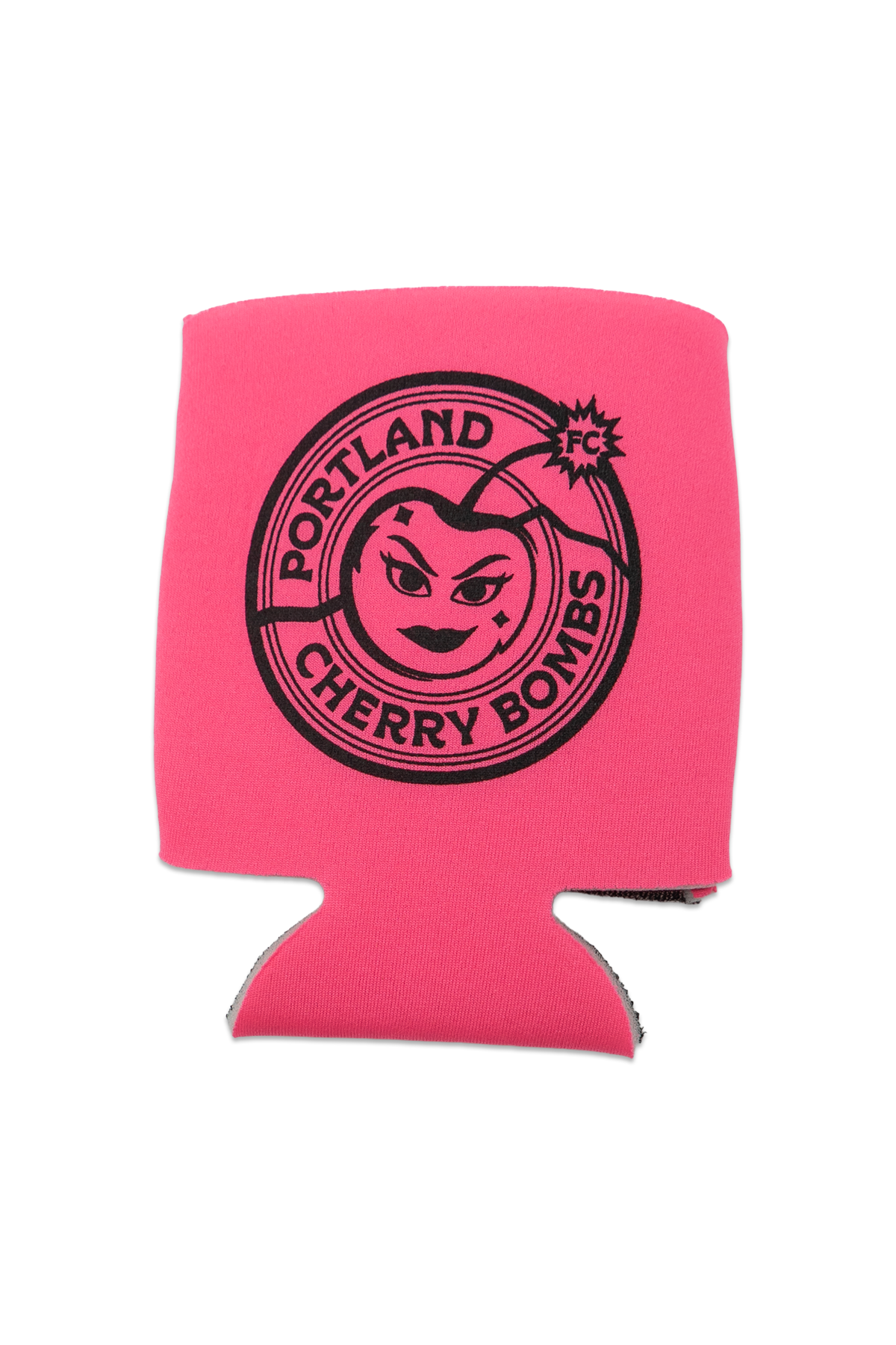Cherry Bombs Pink Crest Coozie